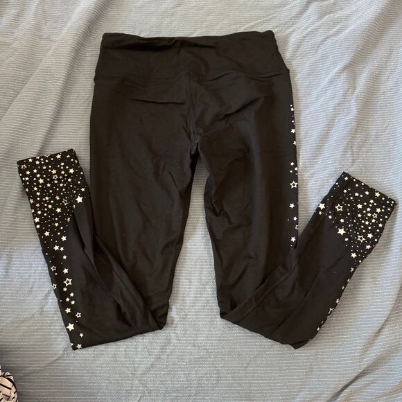 Victoria’s Secret Sport Black Leggings with Silver Star Print – Size M - Picture 4 of 4